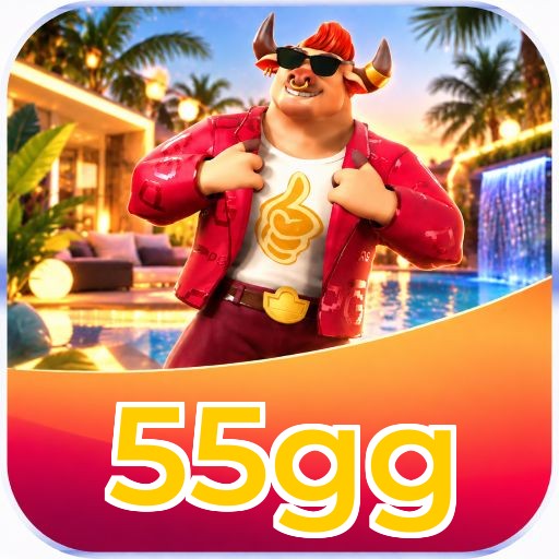 Interface da plataforma 55gg mostrando slots populares e bônus de boas-vindas